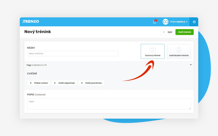 trenérský účet - ukázka z tvorby nového vzorového tréninku