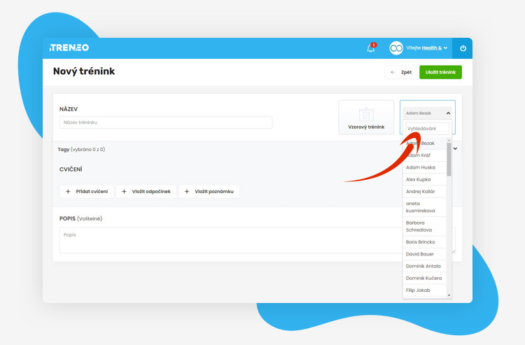 trenérský účet - ukázka z tvorby nového individuálního tréninku