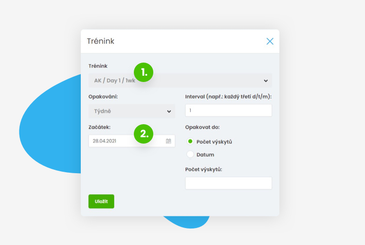 iTRENEO - Ukázka z plánování tréninků