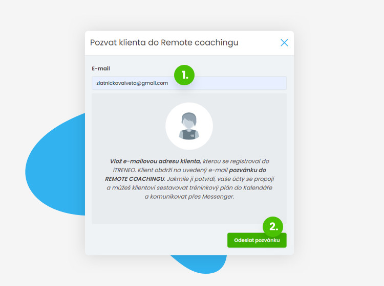 iTRENEO - ukázka z e-mail pozvánky do remote coachingu