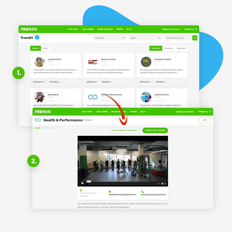 iTRENEO - prezentační stránka trenéra